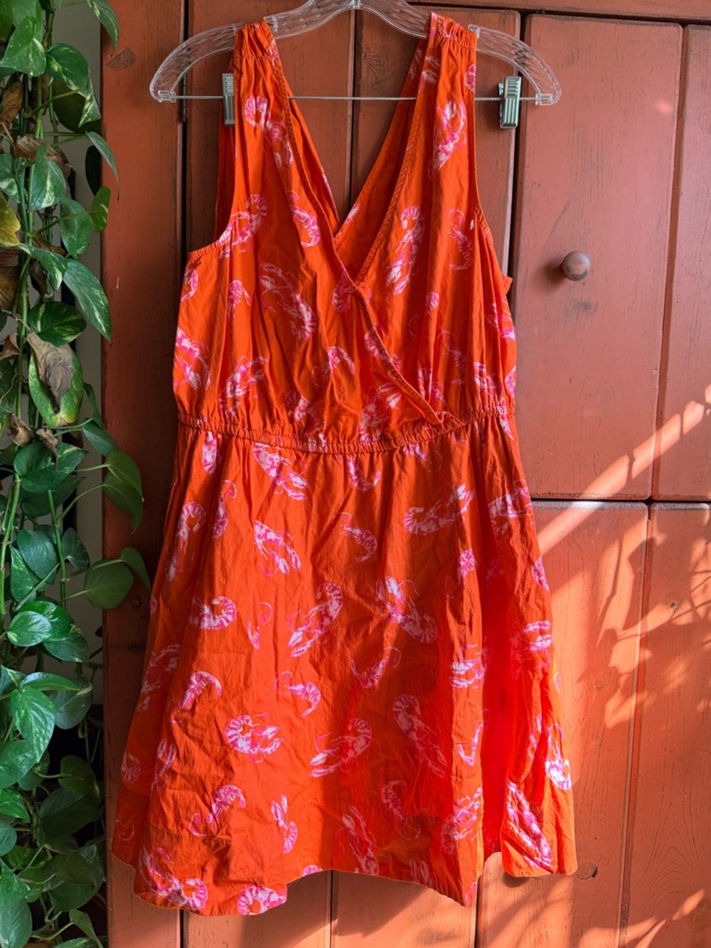 Anthropologie Sleeveless V-Neck Sundress with Shrimp 🦐 ✨